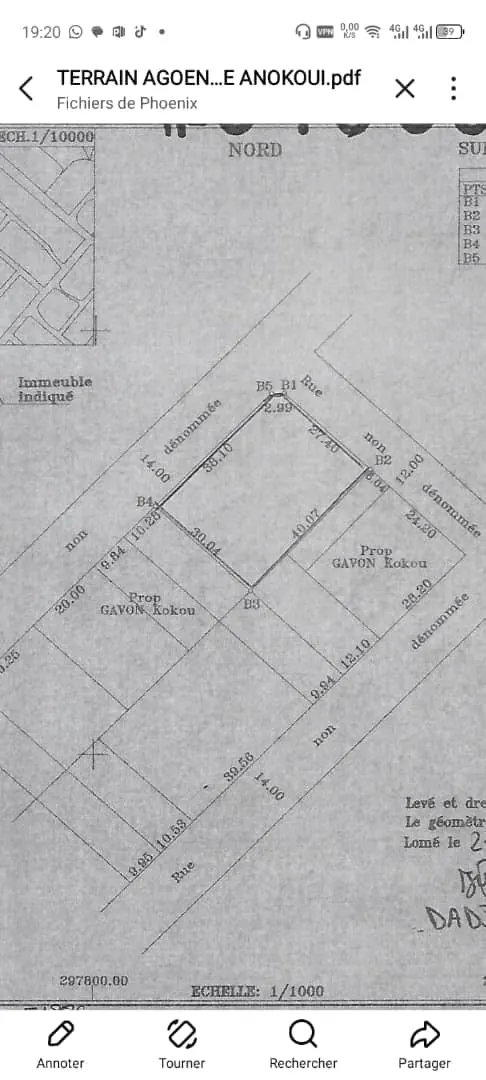 Terrain en vente à Agoè Sogbossito Anokui – 55 millions FCFA