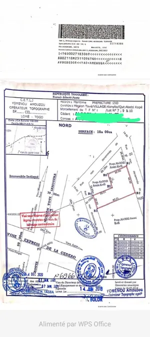 Terrain 3 lots de 1800 m² en vente à Avinato en allant vers Kola – 10 000 000 FCFA