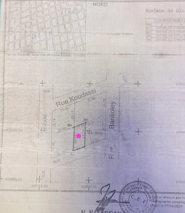 Terrain demi-lot 302 m² à vendre à Kodjoviakopé – 27 millions FCFA