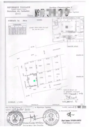 Terrain 1 lot 600 m² en vente à Agbalépédo BOMACO, angle de rue, proche du goudron – 75 millions FCFA — photo 2