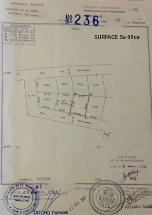 Terrain en vente à Agbalepedo, Lomé – 70 millions FCFA