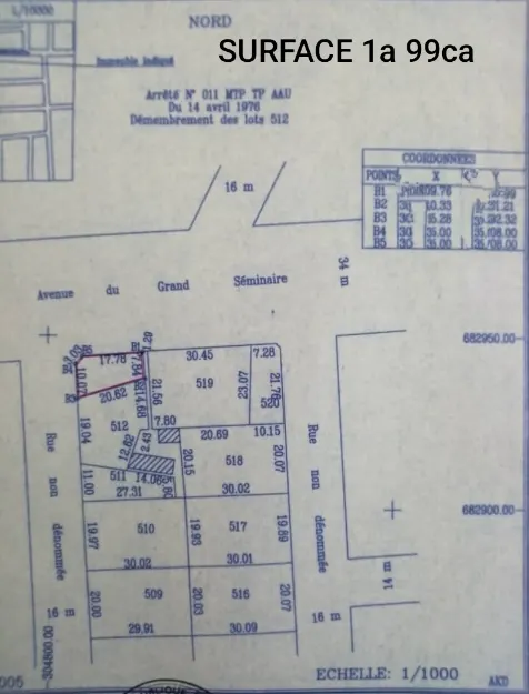 Terrain 200 m² en vente en angle de rues en bordure de goudron à Hédjranawoé – 55 millions FCFA