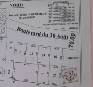 Terrain 1200 m² en vente à Avenou Café Informatique – 120 millions FCFA