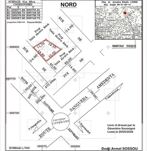 Terrain de 186 m² en vente à Agoè Assiko – 5 millions FCFA