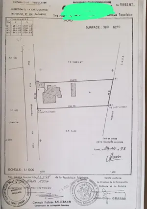Terrain 6 lots à vendre à Baguida Luxolin à 100 m du goudron – 400 millions FCFA à débattre