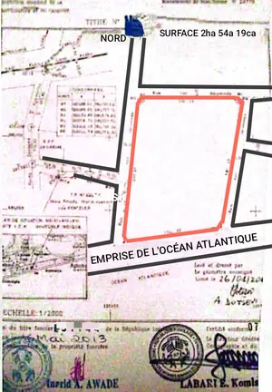 Terrain de 2 hectares 54 ares en vente à Devikinmé, bord de l'Océan Atlantique – 25 millions FCFA le lot — photo 3