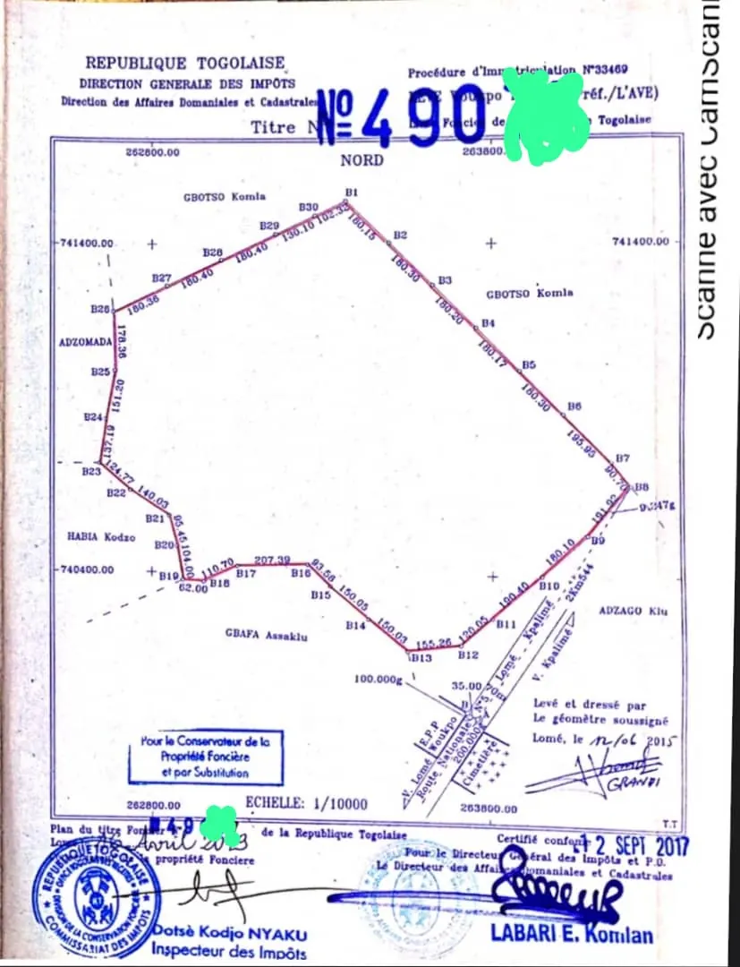 Terrain de 60 hectares à vendre à Amouzoukopé – 3,5 millions FCFA par hectare
