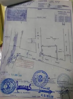 Terrain 2 lots ¼ de 1250 m² en vente à Djagblé Abolave – 25 millions FCFA