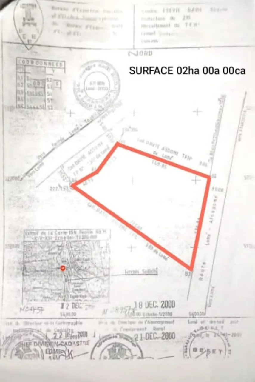 33 lots en vente en bloc en bordure de goudron RN1 à Adétikopé – 35 millions FCFA l'unité