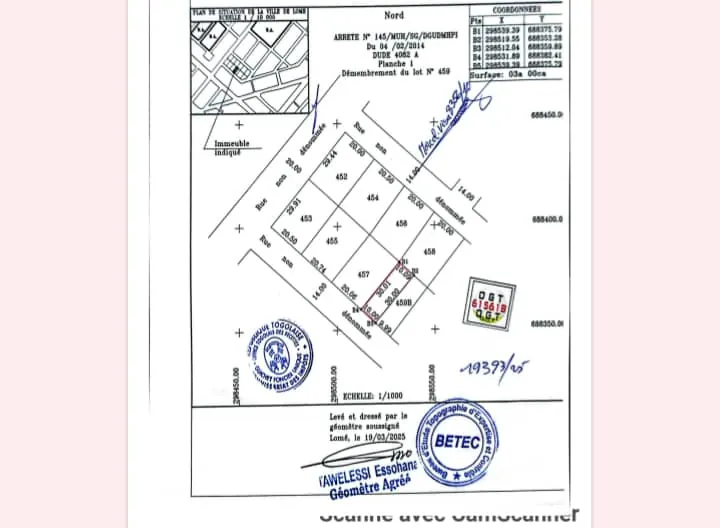 Terrain demi-lot en vente à Agoè Telessou – 17 millions FCFA