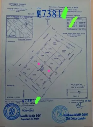 Terrain 2 lots 1200 m² en vente à Adidogomé Madiba – 150 millions FCFA — photo 2