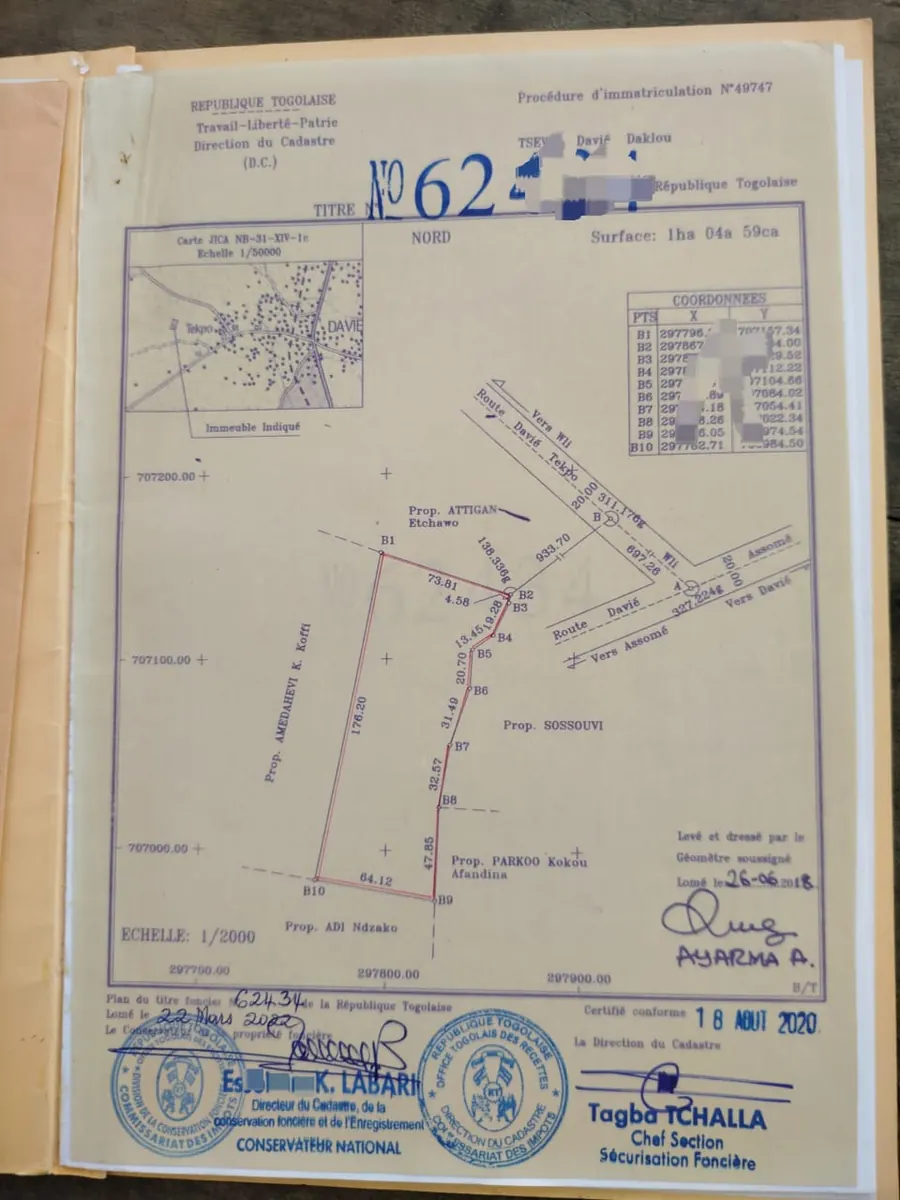Terrain 10 lots en vente à Davier après le péage – 6 millions FCFA le lot