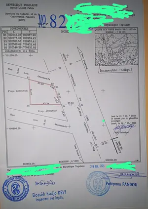 Terrain 2 lots en vente en bord de goudron à Adétikopé Pia – 170 millions FCFA
