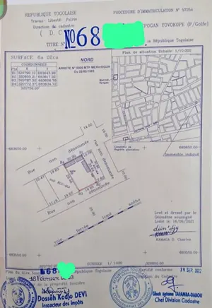 Terrain 1 lot à vendre à Kpogan Yovokopé à 100m du goudron – 50 millions FCFA
