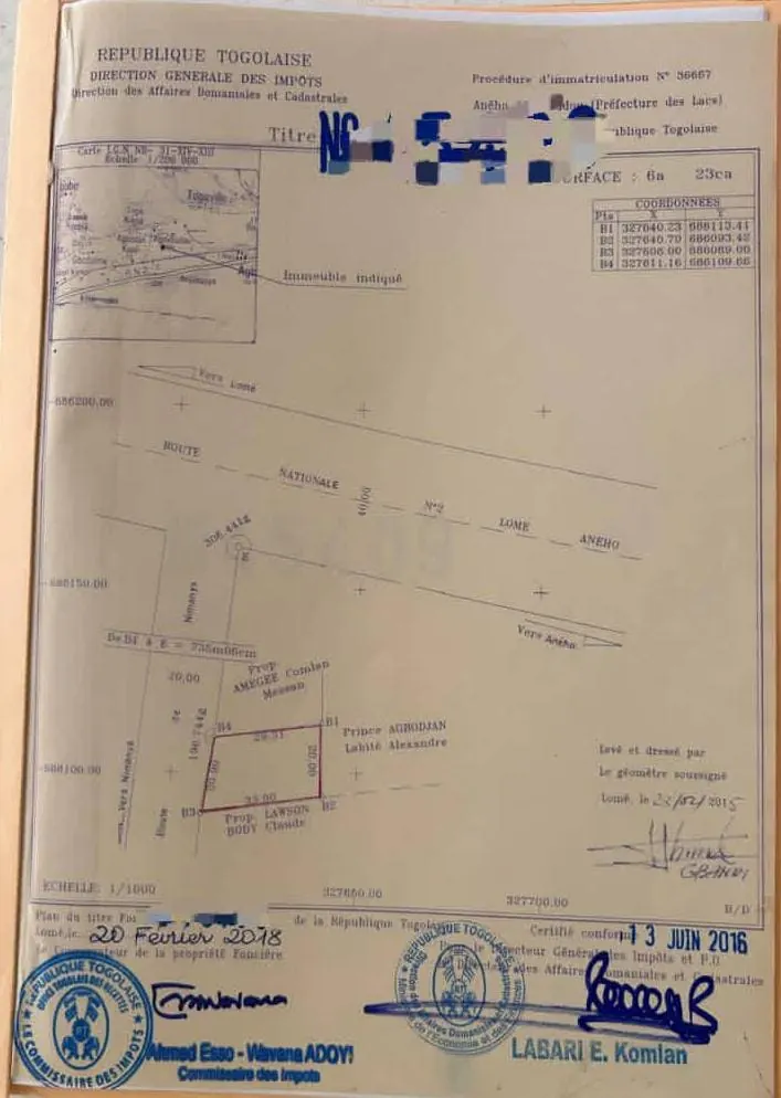 Terrain 1 lot en vente à Kpessi Nimagna – 20 millions FCFA