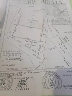 Terrain demi-lot en vente à Djagblé Cité A – 8 millions FCFA