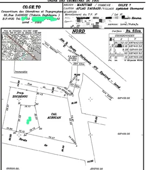 Terrain 1 lot et demi en vente à Adidogomé Atilamonou – 36 millions FCFA