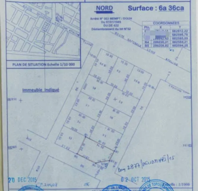Terrain 1 lot de 636 m² à vendre à Avenou Total, proche du goudron – 63 millions FCFA