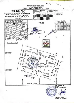 Terrain 1 lot en vente à Tsévié – 15 millions FCFA
