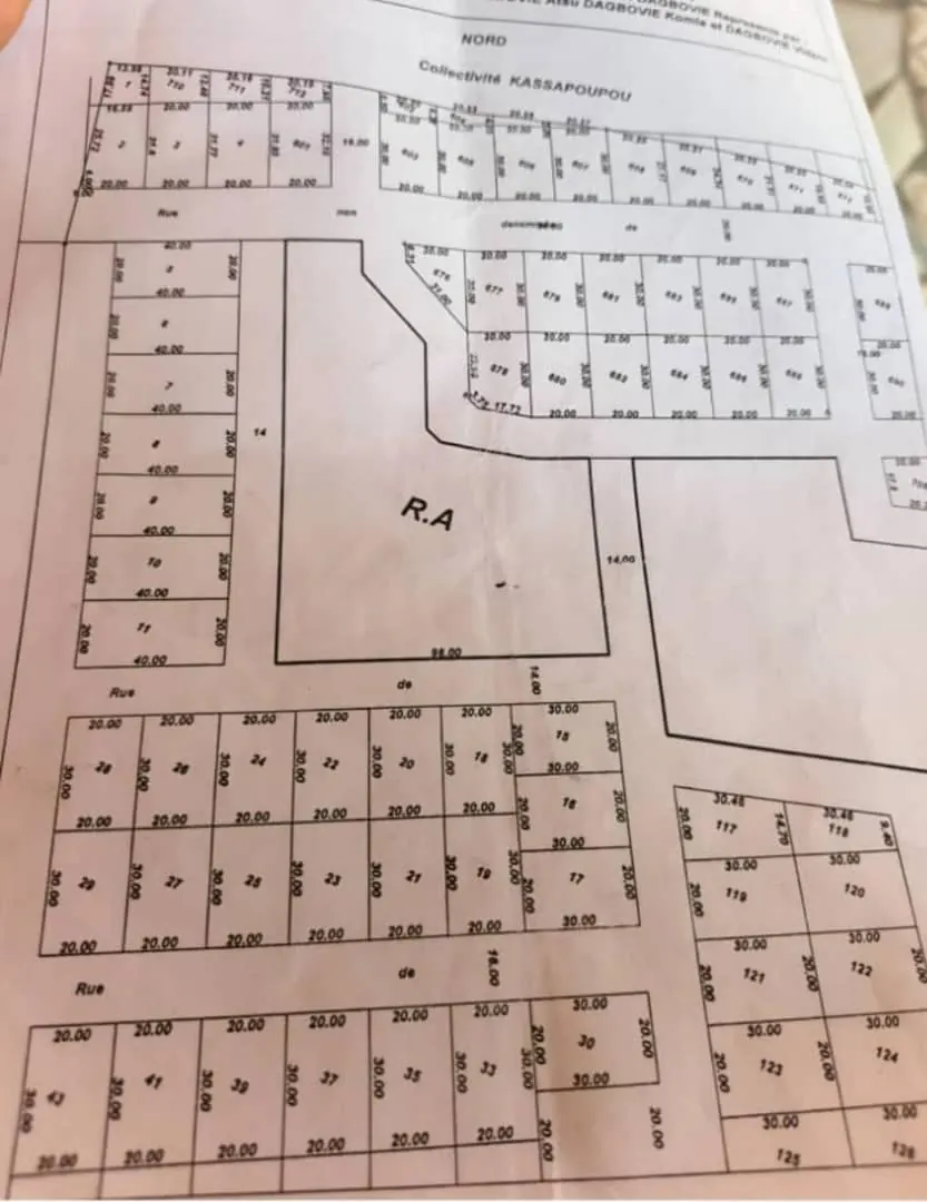 Terrain à vendre à Abolavé Djagblé – 5 millions FCFA le lot
