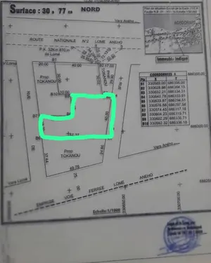 Terrain 3 lots en vente à Agbodrafo côté plage – 8 millions FCFA le lot