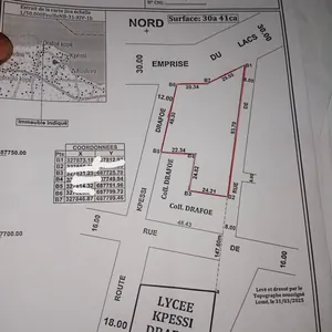 Terrain 5 lots en vente à Kpessi Drafoe au bord du lac – à partir de 130 millions FCFA