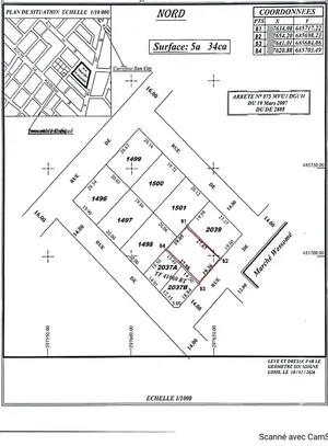 Terrain clôturé en vente à Avédji Marché – 45 millions FCFA