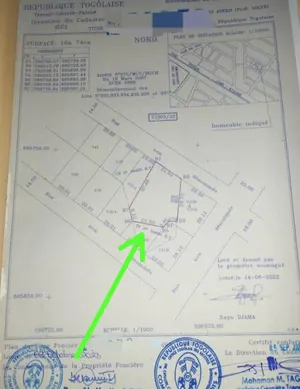 Terrain 1074 m² en vente à Avedji – 70 millions FCFA
