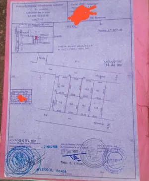 Terrain 1 lot de 600 m² en vente à Hédzranawoé Sagboville – 65 millions FCFA