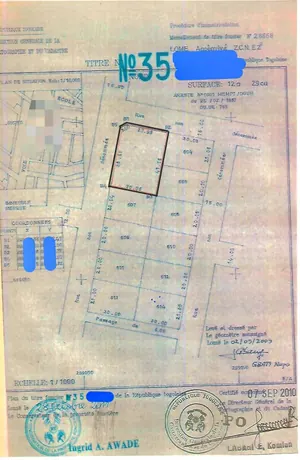 Terrain 1229 m² en vente en angle de rue à Agoè Anomé, à 50m du goudron – 160 millions FCFA — photo 2