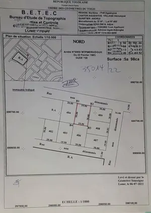 Terrain 600 m² en vente à Agoé Anonkui Sogbossito – 40 millions FCFA — photo 2