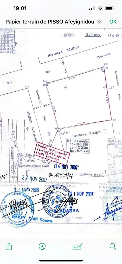 Terrain de plus de 7 lots en vente à Agoè Dikamé, Lomé – 12 millions FCFA le lot