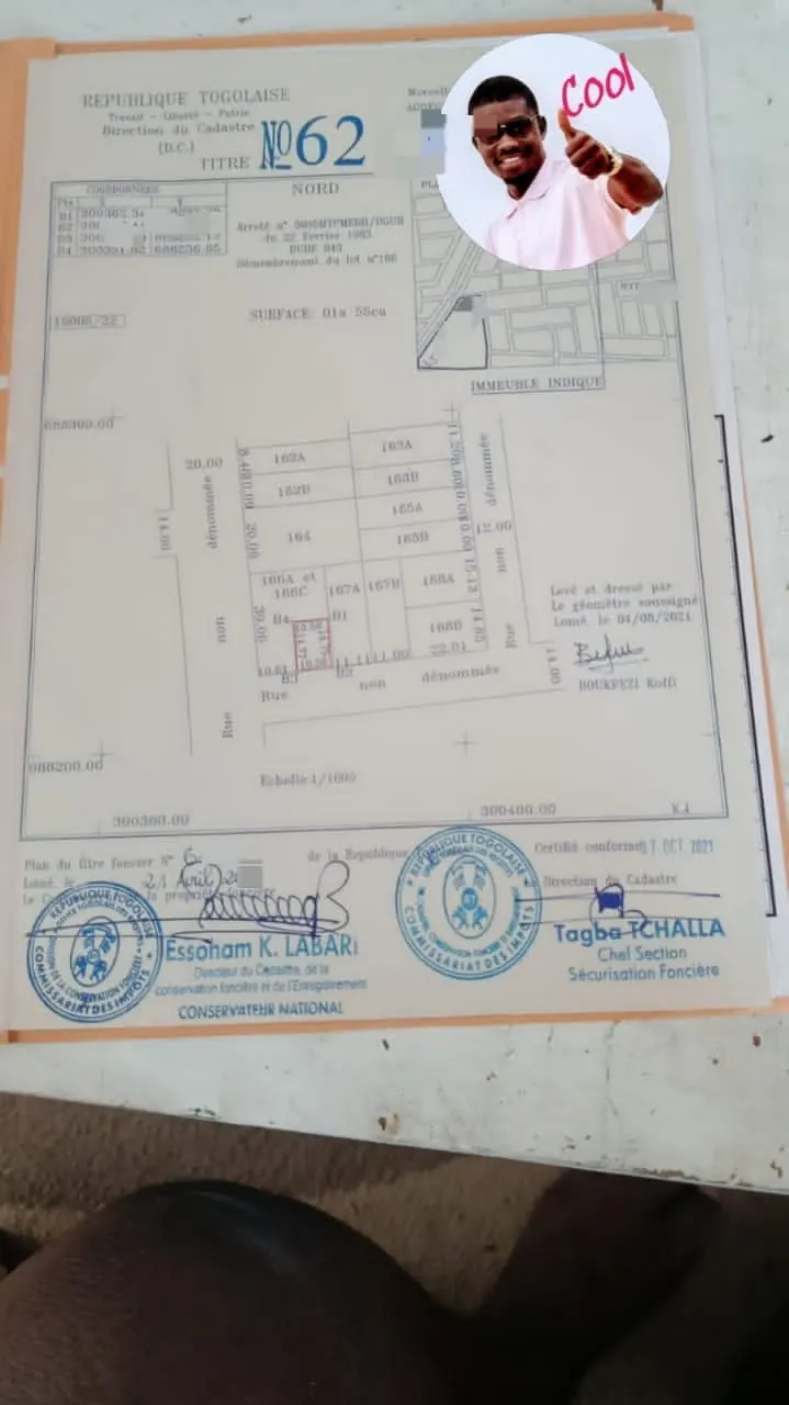 Terrain à vendre à Agoè Lycée (École Atlantique) – 17 millions FCFA