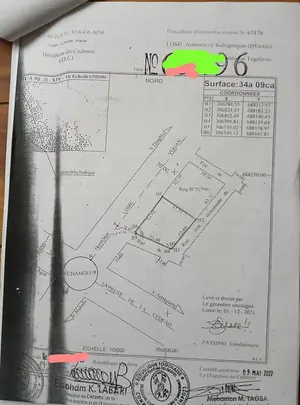 Terrain 2 lots en vente au bord du goudron à Klobatémé – 40 millions FCFA