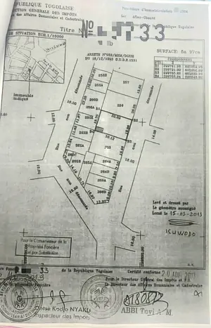 Terrain 1 lot clôturé avec titre foncier personnel à Agbalepédo – 55 millions FCFA