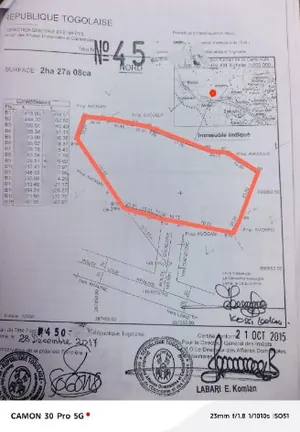 Terrain 4 lots de 2397 m² en vente à Baguida – 60 millions FCFA le lot — photo 2