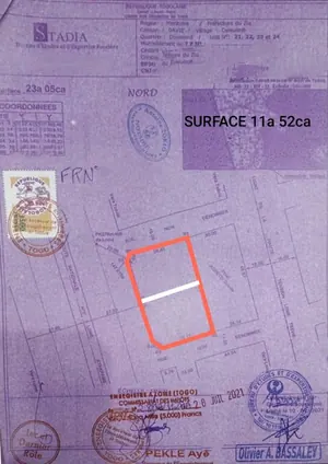Terrain 4 lots en angle de rue au bord d'une grande voie de 50m à Agoè Logopé Trokpossimé – 250 millions FCFA — photo 2