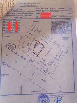 Terrain 633 m² en vente à Sogbossito Somayaf, proche du goudron – 30 000 000 FCFA