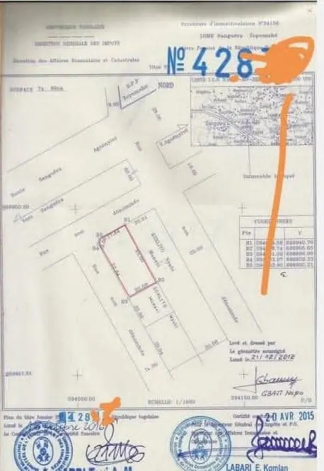 Terrain 798 m² en vente à Zanguéra Zopomahé, angle de rue – 30 millions FCFA