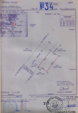 2 lots de terrain en vente en bordure du goudron à Kpalimé Kpodji – 35 millions FCFA l'unité