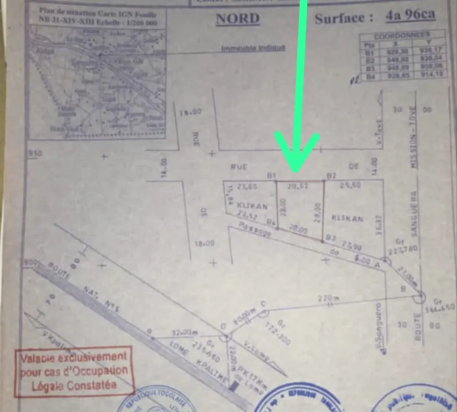 Terrain de 300 m² en vente à Adidogomè Zanguéra – 15 millions FCFA