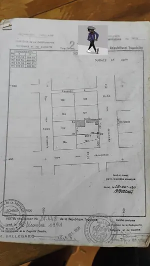 Vente d'un terrain à Casablanca Tokoin, demi-lot, proche du goudron – 31 millions FCFA