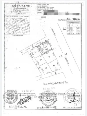Terrain 816 m² en vente en angle de rue au bord du boulevard circulaire à Dékon – 500 millions FCFA