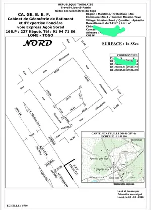 Terrain 188 m² en vente à Apessito – 6 millions FCFA