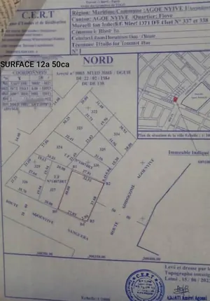 Terrain 2 lots en angle de rue à vendre à Agoè Assiyeye – 160 millions FCFA