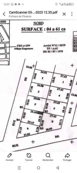 Terrain en vente à 150 m de la route de Todman à Lomé – 50 millions FCFA