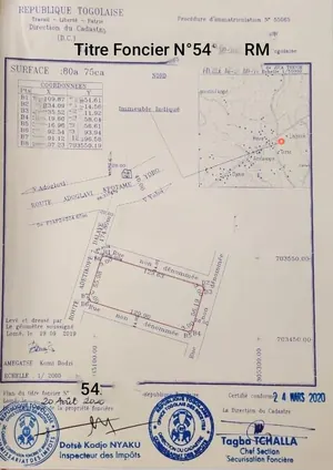 Terrain 13 lots et demi à vendre à Adétikopé Well City – 110 millions FCFA