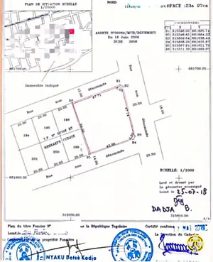 Terrain 4 lots de 2397 m² en vente à Baguida – 60 millions FCFA le lot — photo 3