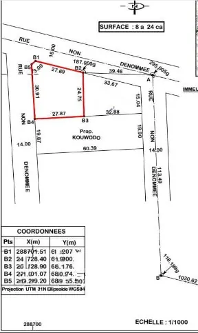 Terrain 900 m² en vente à Sanguéra Klemé Dzigbé – 22 millions FCFA
