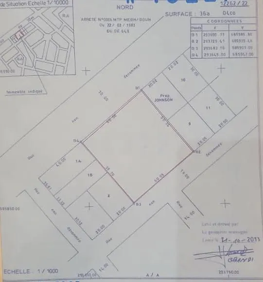 Terrain 6 lots 3600 m² en vente à Adidogomé Atigangomé – 42 millions FCFA le lot
